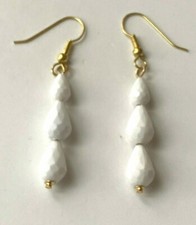 Boucle d'oreille vintage BLANC