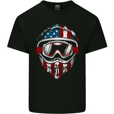 Casque De Motocross USA Pour Moto Dirt Bike T-Shirt En Coton Pour Hommes