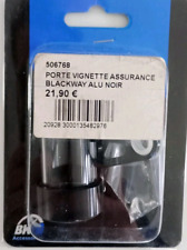 Support Porte vignette assurance alu noir tube cylindrique pour moto cyclo