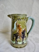 PICHET ANCIEN BARBOTINE JEANNE D'ARC FAÏENCE FIVES-LILLE SIGNÉ G DE BRUYN - 15cm