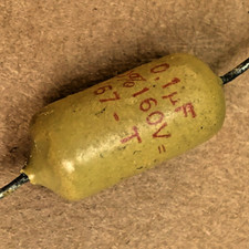 1 Condensateur MULLARD MUSTARD C296 100nF 160V 0.1uF 100000pF 20% used / tested