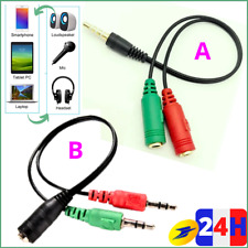 Cable Adaptateur Y JACK 3.5mm Male-Femelle Ecouteur CASQUE Micro pour Smartphone