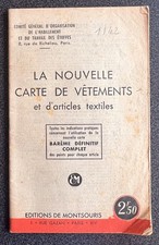 Brochure Nouvelle carte de vêtements et articles textiles 1942 Guerre 39 40