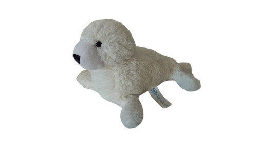 Doudou peluche phoque blanc