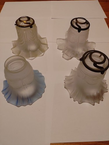 Lot abat jours ancien verre - 4,