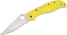 Couteau Spyderco Stretch 2 XL Salt Yellow Lame Acier H-2 Serr Japan SC258SYL