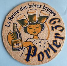 Ancien Sous Bock Biere Brasserie Maubeuge Réunies Porter 39 Brune 1950
