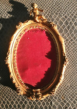 ancien Cupidon bronze cadre ovale porte photo