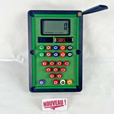 ➜JOLIE CALCULATRICE SOLAIRE de table/bureau billard et porte-stylo vintage rétro