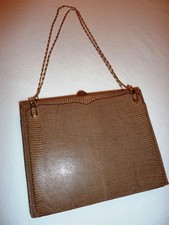 Sac à Main en lézard - beige/cognac