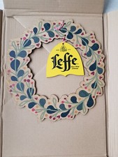 PLAQUE COURONNE DE FETE  NOEL  EN BOIS BIERE BEER LEFFE NEUF DANS SON EMBALLAGE