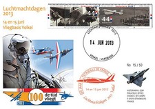 PAF13-8T4 FDC PAYS-BAS 60 ans Patrouille de France 2013 - ALPHAJET, F18, DC2