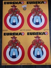 (23) 4 CIBLES  EUREKA  CARTON PLANCHE COW-BOY JOUET JEU FLECHETTE vintage bazar
