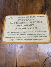 Ancien et rare panneau humoristique d'estaminet