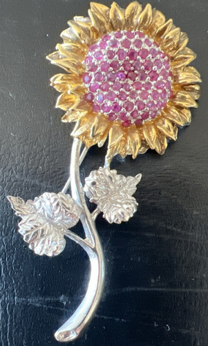 Broche fleur rose - rose,