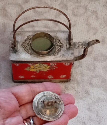 Théière antique cuivre - théière,