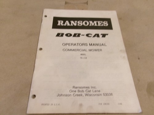 Ransomes bob cat - ransomes, operators