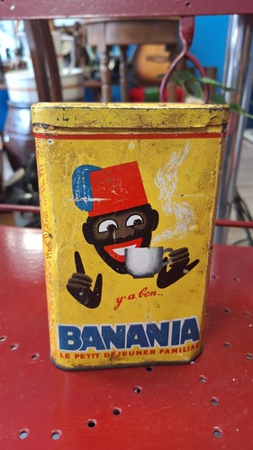 Ancienne boite metal banania - boite,