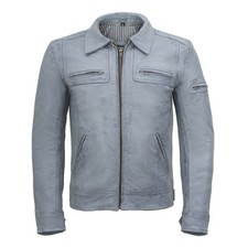 Blouson moto motard gris uni