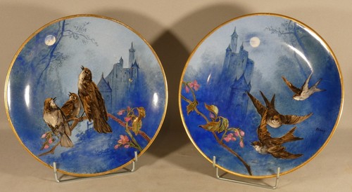 Paire plats aux oiseaux - paire,