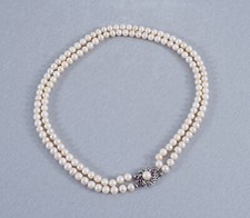 Collier de perles Akoya pour femmes collier boucle 585/14 carats or blanc 49 ...