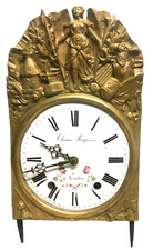 Mouvement comtoise sur pièds, verge, cloche, Hagneaux à coudres