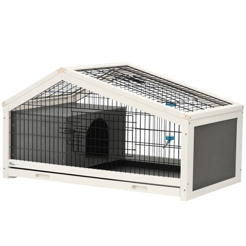 Pawhut clapier 90x53x50cm gris - pawhut,