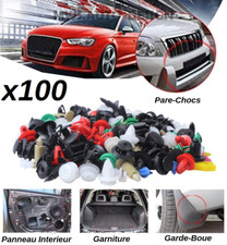 x100 Clips Garniture Voiture Universel Mixte Panneau Porte Pare Boue Choc Agrafe