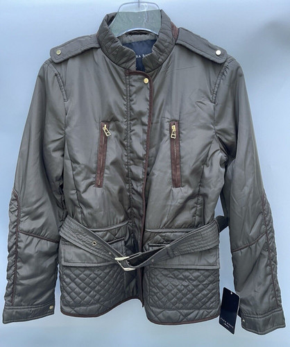 Zara kaki matelassé manteau - kaki,