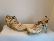 espadrilles compensées bocage satin poudré pointure 37