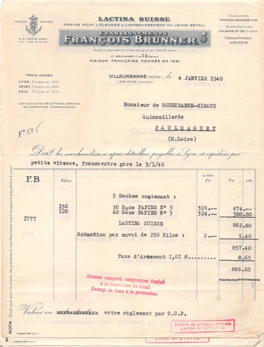 1939 farine lactina suisse ets - lactina,