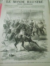 Gravure 1876 - Le carrousel militaire par l'école de Saumur