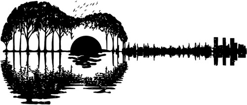 Guitar sunset iron transfer - on,