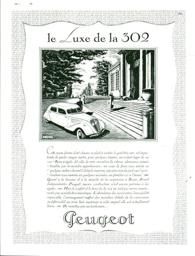 Publicité ancienne voiture