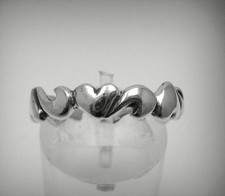 Bague en argent sterling véritable coeurs massif poinçonné 925 fait a la main