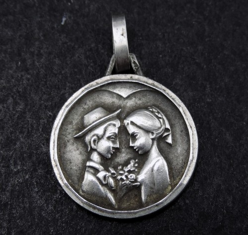 Pendentif vintage médaille - pendentif,