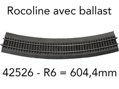 Roco rail courbe 604 mm - r6, 604,4
