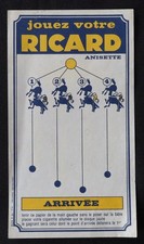 Publicité JOUEZ VOTRE RICARD jeu chevaux  PMU tiercé anisette 9x16,5cm