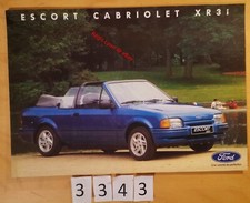 FORD ESCORT CABRIOLET XR3i Prospectus Fr 2 pages 3/1987