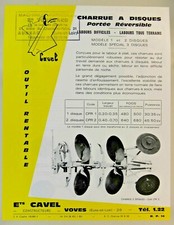 prospectus brochure Cavel Voves charrue disque tracteur tractor traktor prospekt