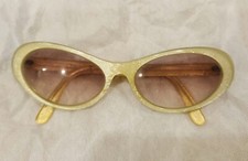 Lunettes De Soleil J.Lafont OvalEffet Cat-Eye Blanche-crème à Paillettes Vintage