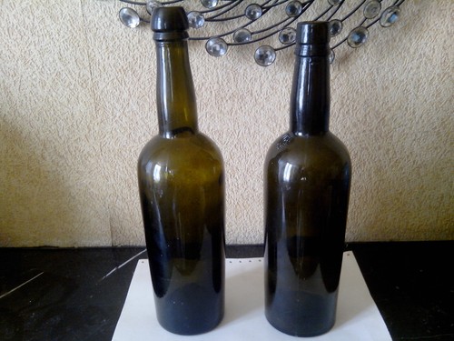 Antique black glass wine - 2,