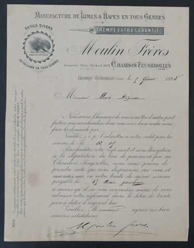 Facture 1898 chambon - facture,