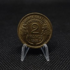 2 francs France 1938 - Morlon en Cupro-aluminium, SUP,  sous pochette