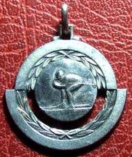 Art Deco skiing sports silver plated medal by Drago