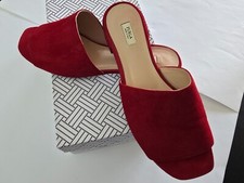 Mules FURLA  petits talon daim rouge