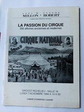 LA PASSION DU CIRQUE CATALOGUE 1994 MILLON DROUOT ILLUSTRE CIRCUS CLOWN