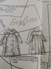  ANCIEN PATRON LA POUPEE MODELE  40CM MANTEAU ELEGANT  OCTOBRE N°1 1882