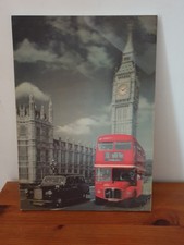 Photo en 3D de Londres collée sur bois 24x34,5 cm