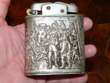 Superbe rare ancien briquet à essence Rembrandt tour en argent massif Pays-Bas